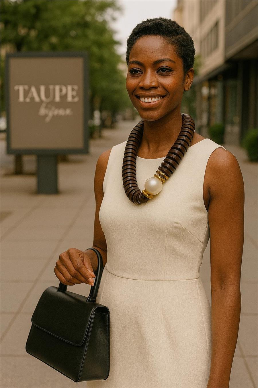 June Ahşap Boncuklu İri Kolye